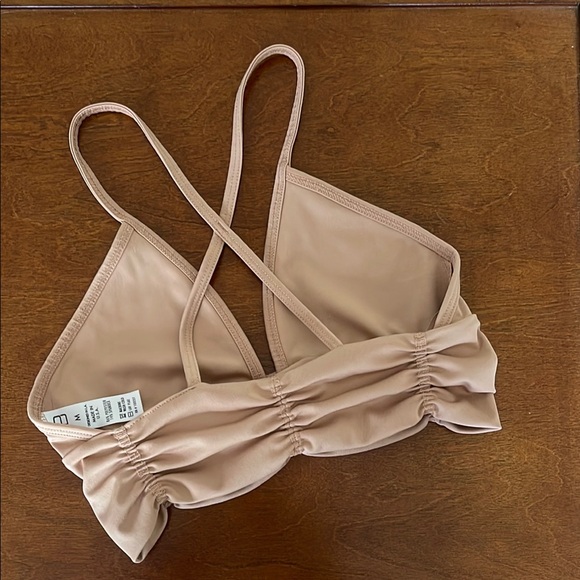 Beige Strappy Ruched Band Bralette - Picture 3 of 4